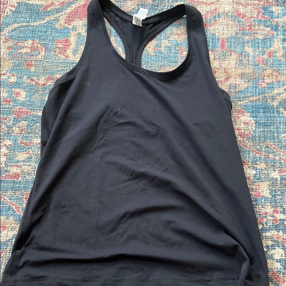 All in Motion Black Tank Top with Racerback Design